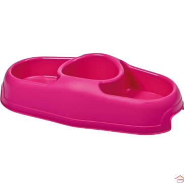 GAMELLE TRIPLE ANTIDÉRAPANTE POUR CHIEN ET CHAT 35,5 × 18,5 × 9 CENTIMÈTRES GEORPLAST