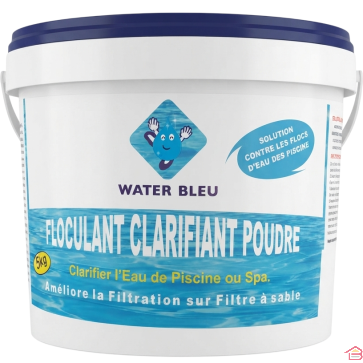 FLOCULANT CLARIFIANT EN POUDRE POUR EAU DE PISCINE ET SPA 5 KG WATER BLEU