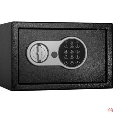 COFFRE-FORT ÉLECTRONIQUE EN ACIER VASTO 35X25X25 CM AVEC CODE ET CLÉS DE SÉCURITÉ