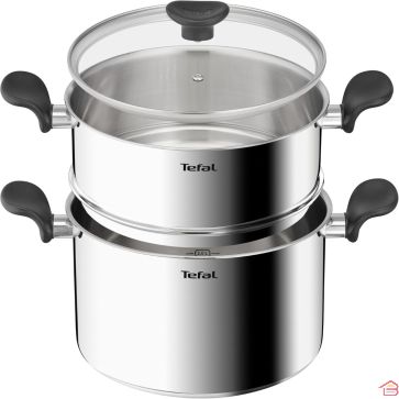 COUSCOUSSIER EN INOX AVEC COUVERCLE EN VERRE 24 CM PRIMARY