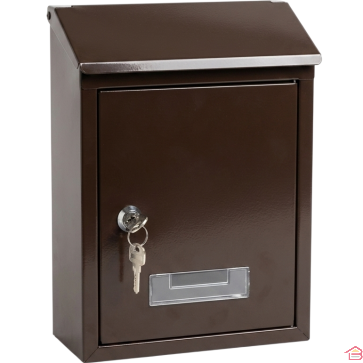 BOÎTE AUX LETTRES MURALE VERROUILLABLE EN ACIER AVEC COUVERCLE IMPERMÉABLE 217X70X300 MM DESIGN AMÉRICAIN COLORIS MARRON