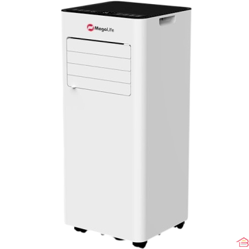 CLIMATISEUR MOBILE RÉVERSIBLE 7000 BTU AVEC TÉLÉCOMMANDE ET ROULETTES MEGALIFE