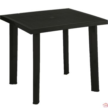 TABLE DE JARDIN RECTANGULAIRE EN RÉSINE ANTHRACITE 75 X 80 CENTIMÈTRES MODÈLE FIOCCO