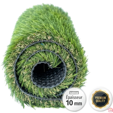 GAZON ARTIFICIEL VERT ASPECT NATUREL 10 MM EN ROULEAU 2 MÈTRES X 25 MÈTRES – PRIX AU M²