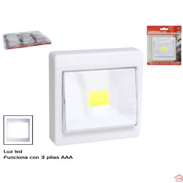 LAMPE DE PLACARD LED À COLLER 8,7 X 8,7 X 2 CM BLANCHE ÉCLAIRAGE DE MEUBLE ET ARMOIRE À 3 PILES