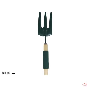 RÂTEAU DE JARDINAGE EN BOIS ET ACIER 35,5 CM PETIT RÂTEAU À MAIN POUR JARDIN, POTAGER ET ENTRETIEN DES SOLS