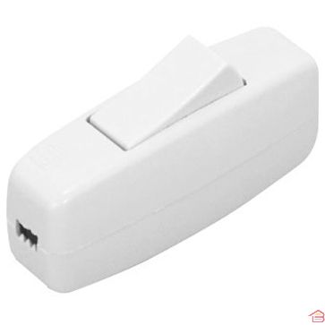 INTERRUPTEUR DE FIL SOUPLE BLANC POUR LAMPE ET LUMINAIRE 2 AMPÈRES 250 VOLTS