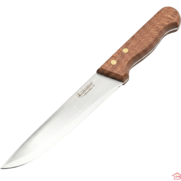 COUTEAU DE BOUCHER PROFESSIONNEL À LAME INOX TREMPÉE ET MANCHE EN BOIS 17,5 CM