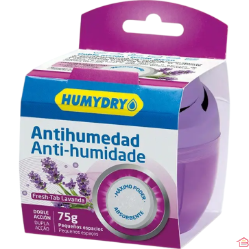 ABSORBEUR D’HUMIDITÉ ET DÉSODORISANT HUMYDRY DUPLO 75 GRAMMES PARFUM LAVANDE