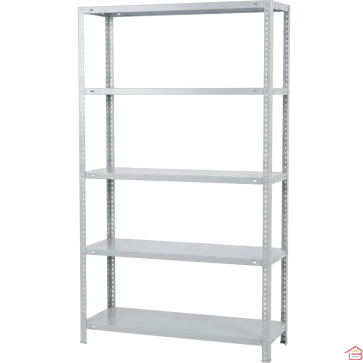 KIT DE RAYONNAGE MÉTALLIQUE MEGA 400 200 X 100 X 40 CM 5 ÉTAGÈRES 100 KG PAR NIVEAU 500 KG GRIS
