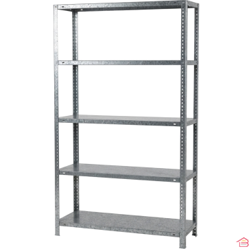 KIT DE RAYONNAGE MÉTALLIQUE GALVANISÉ MEGA 400 200 X 100 X 40 CM 5 ÉTAGÈRES 100 KG PAR NIVEAU 500 KG
