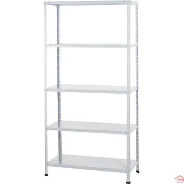 KIT DE RAYONNAGE MÉTALLIQUE BLANC 180 X 90 X 40 CM 5 ÉTAGÈRES 80 KG PAR NIVEAU