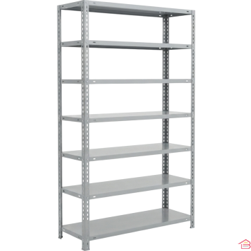 KIT DE RAYONNAGE MÉTALLIQUE GRIS 250 X 120 X 40 CM 7 ÉTAGÈRES 80 KG PAR NIVEAU