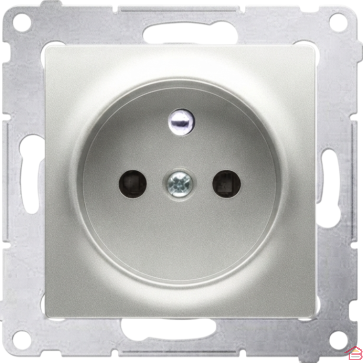 PRISE DE COURANT ÉLECTRIQUE 2P+T AVEC TERRE ALUMINIUM À VIS ET GRIFFES POUR MONTAGE ENCASTRÉ SIMON 54