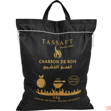 CHARBON DE BOIS EN CHÊNE VERT 3 KILOGRAMMES POUR BARBECUE ET KANOUN TASSAFT
