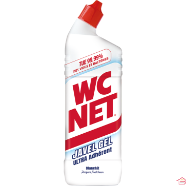 GEL JAVEL ULTRA ADHÉRENT DÉSINFECTANT ET BLANCHISSANT POUR TOILETTES ET SALLE DE BAIN 750 ML WC NET