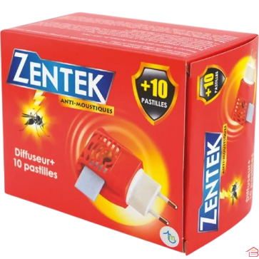 DIFFUSEUR ÉLECTRIQUE ANTI-MOUSTIQUES ZENTEK 200 W AVEC 10 PASTILLES RÉPULSIVES