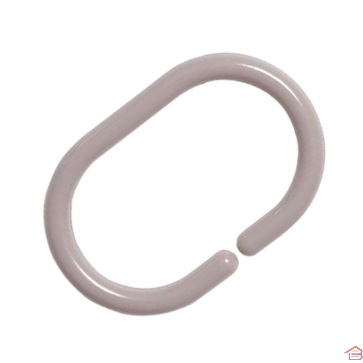 SET DE 12 ANNEAUX DE DOUCHE PS - TAUPE