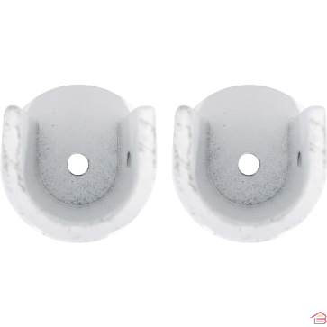 LOT DE 2 NAISSANCES POUR TRINGLE À RIDEAUX BLANC OR DIAMÈTRE 20 MM
