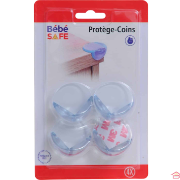 LOT DE 4 PROTÈGE-COINS DE SÉCURITÉ POUR BÉBÉ EN PVC SOUPLE TRANSPARENT AVEC ADHÉSIF HAUTE ADHÉRENCE