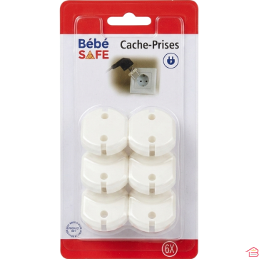 LOT DE 6 CACHES PRISES ÉLECTRIQUES DE SÉCURITÉ POUR BÉBÉ ET ENFANT POUR PRISES 2 PÔLES