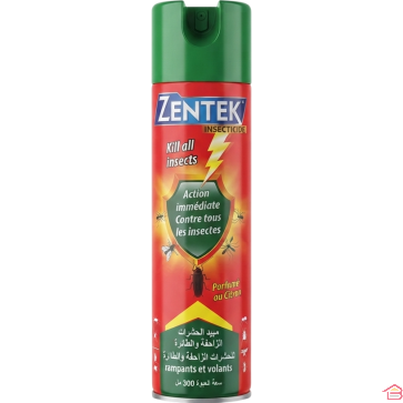 AÉROSOL INSECTICIDE TOUT INSECTE ZENTEK 400 ML ANTI-MOUSTIQUES, MOUCHES, CAFARDS ET FOURMIS
