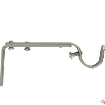 LOT DE 2 SUPPORTS EXTENSIBLES POUR TRINGLE À RIDEAUX 20 MM ARGENT MAT EN MÉTAL