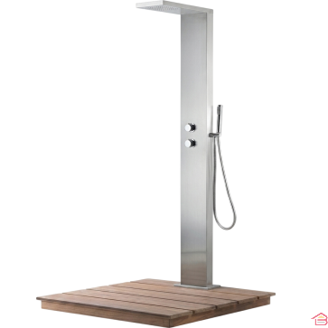PANEL DE DOUCHE EXTÉRIEURE AVEC SOCLE STABLE POUR JARDIN ET PISCINE