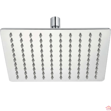 POMME DE DOUCHE CARRÉE ULTRA PLATE EN ACIER INOXYDABLE 20 X 20 CENTIMÈTRES CHROMÉE