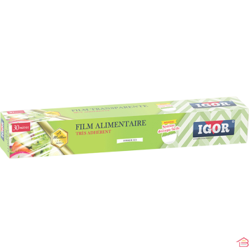 FILM ALIMENTAIRE ÉTIRABLE TRANSPARENT POUR CONSERVATION DES ALIMENTS 30 MÈTRES