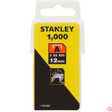 AGRAFES GALVANISÉES 12 MM TYPE A BOÎTE DE 1000 PIÈCES STANLEY