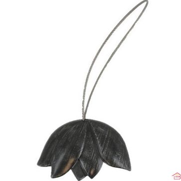 EMBRASSE AIMANTÉE POUR RIDEAUX EN RÉSINE FORME TULIPE PETIT MODÈLE NOIR ET ARGENT