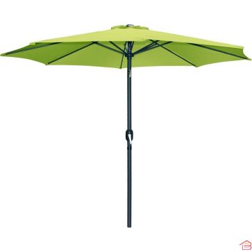 PARASOL INCLINABLE ROND ANIS 2.70 M STRUCTURE ACIER TOILE POLYESTER 160 G OUVERTURE À MANIVELLE – VENDU SANS SOCLE