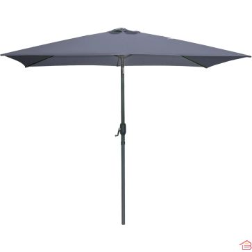 PARASOL INCLINABLE RECTANGULAIRE ANTHRACITE 2X3 M STRUCTURE ALUMINIUM TOILE POLYESTER 200 G OUVERTURE À MANIVELLE – VENDU SANS SOCLE