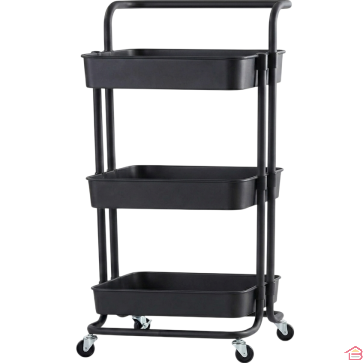 CHARIOT DE RANGEMENT MULTIUSAGE 3 NIVEAUX 43X34X85.5 CM AVEC PANIERS DE STOCKAGE
