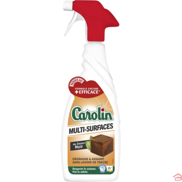 NETTOYANT MULTI SURFACES DÉGRAISSANT AU SAVON NOIR EN SPRAY 650 ML CAROLIN