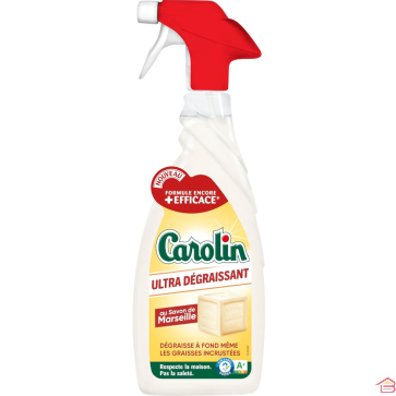 NETTOYANT MULTI SURFACES ULTRA DÉGRAISSANT AU SAVON DE MARSEILLE EN SPRAY 650 ML CAROLIN