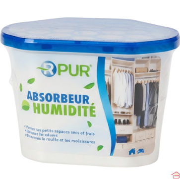 RÉCIPIENT ABSORBANT D’HUMIDITÉ 300 GRAMMES POUR ESPACES SECS ET FRAIS