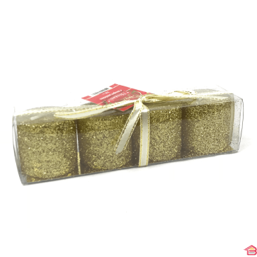 LOT 4 MINI BOUGIES PAILLETTEES 