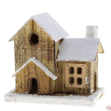 MAISON EN BOIS 1 LED 13.5x8.5x13 CM