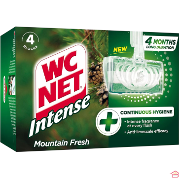 BLOCS NETTOYANTS ET DÉSODORISANTS POUR TOILETTES PARFUM FRAÎCHEUR MONTAGNE 4 PIÈCES 3+1 GRATUIT WC NET