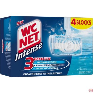 BLOCS NETTOYANTS ET DÉSODORISANTS POUR TOILETTES PARFUM OCÉAN FRAIS 4 PIÈCES 3+1 GRATUIT WC NET