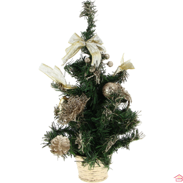 SAPIN DE TABLE FLEUR DE NOËL COLORIS CHAMPAGNE 40 CM