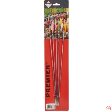 SET DE 6 BROCHETTES EN ACIER INOXYDABLE POUR BARBECUE ET GRILLADES