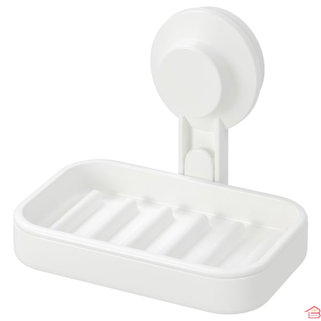PORTE SAVON POLYPROPYLENE SUR VENTOUSES - BLANC