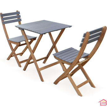 Table Pliante Aspect Bois Noir - 60 X 60 Cm - Table De Jardin Pliable En Bois 86436817
