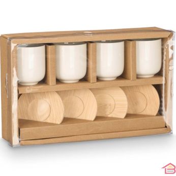 Lot De 4 Tasses à Café Blanches + Sous-tasses – Idéal Pour Le Petit-déj' !